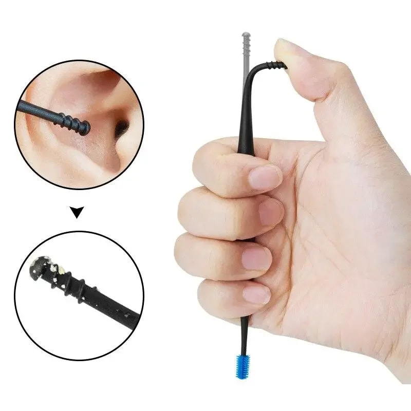 Silicone Spiral Ear Cleaner Tool Safe Soft Tip Earwax Removal Kit 0