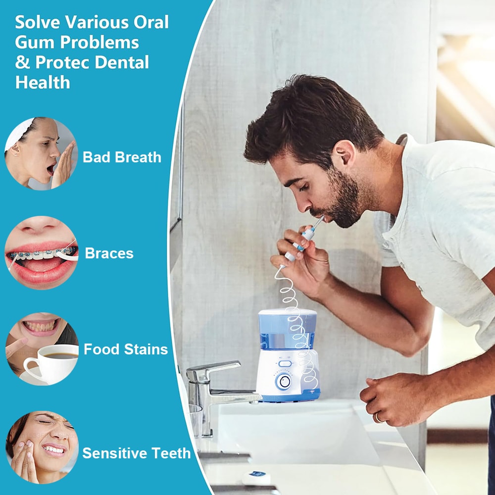 Advanced Water Flosser Oral Irrigator High Pressure Teeth Cleaner with Tips