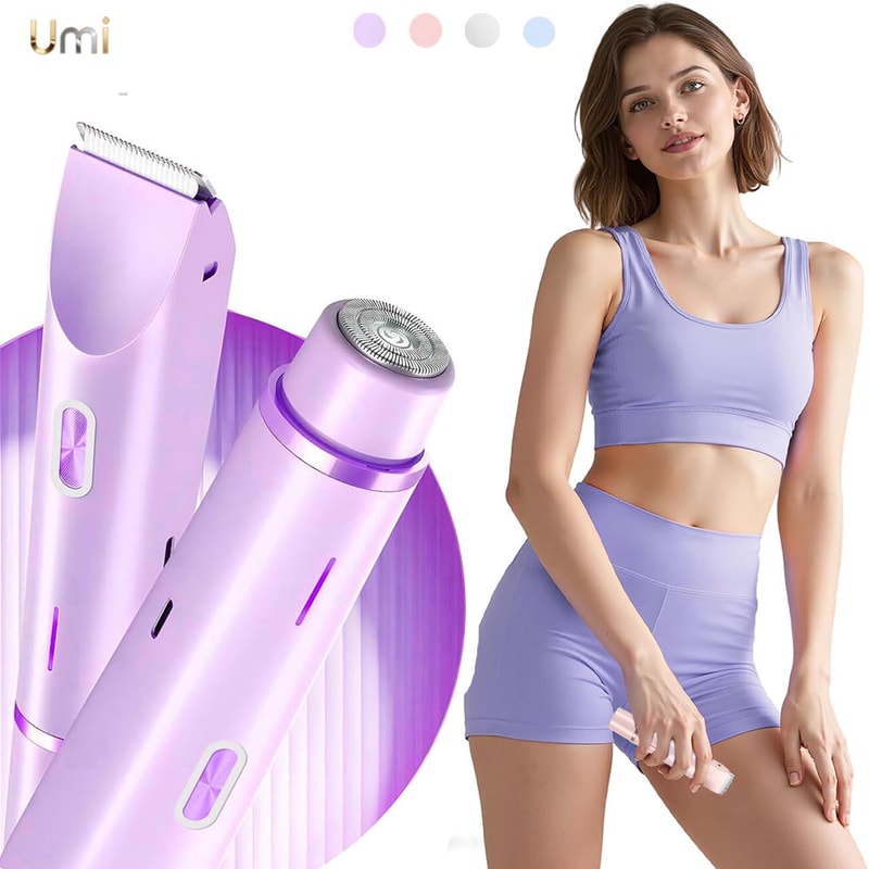 Electric Bikini Trimmer & Body Shaver for Women Waterproof Wet Dry Grooming