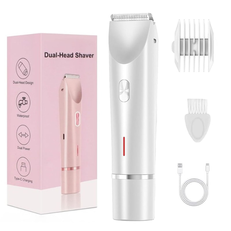 Electric Bikini Trimmer & Body Shaver for Women Waterproof Wet Dry Grooming