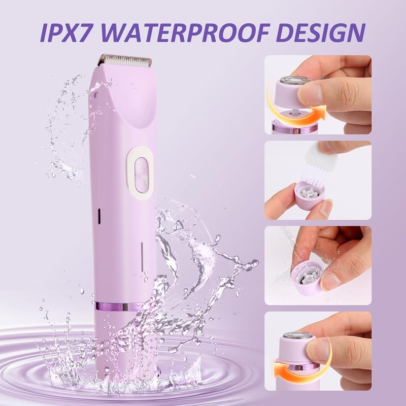 Electric Bikini Trimmer & Body Shaver for Women Waterproof Wet Dry Grooming