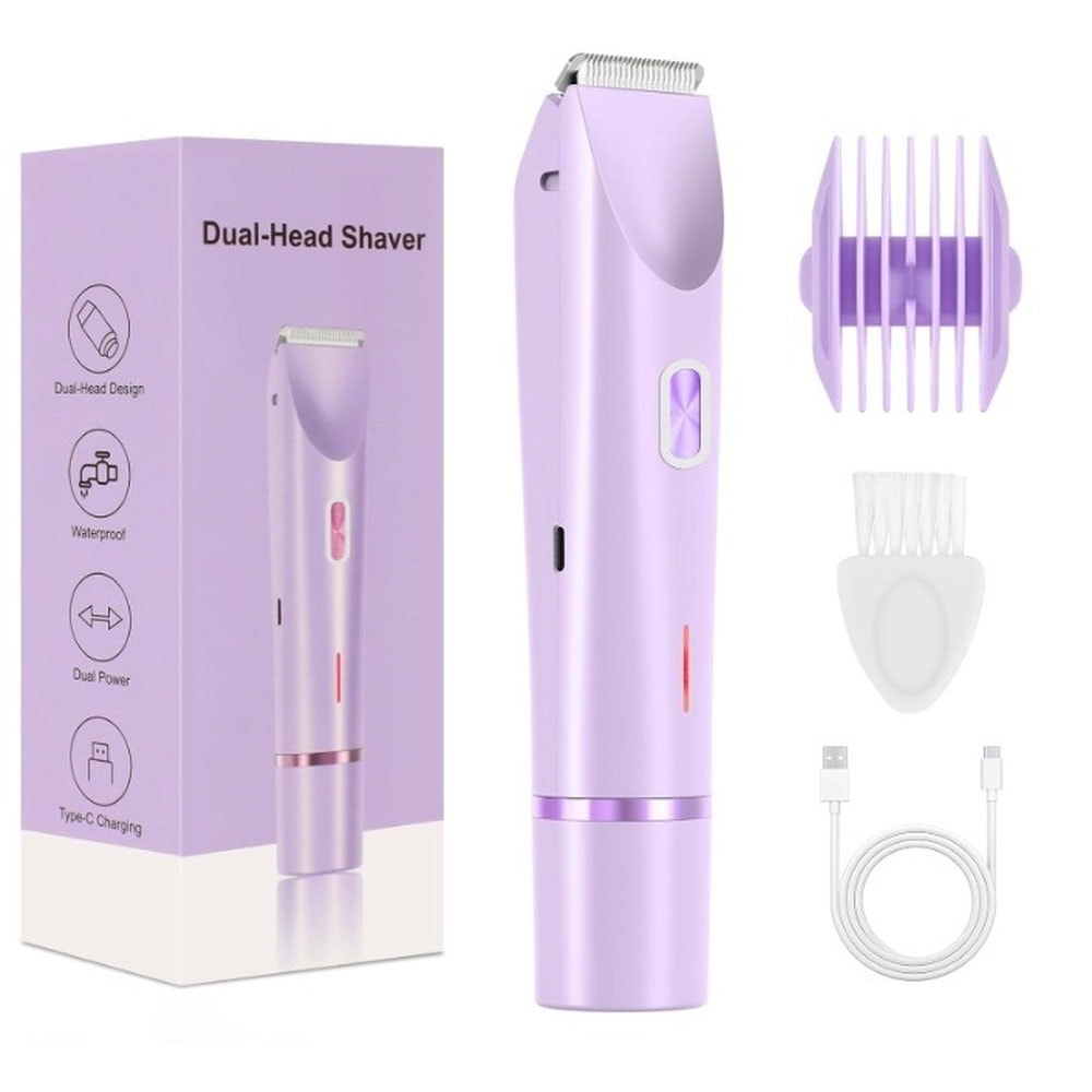 Electric Bikini Trimmer & Body Shaver for Women Waterproof Wet Dry Grooming