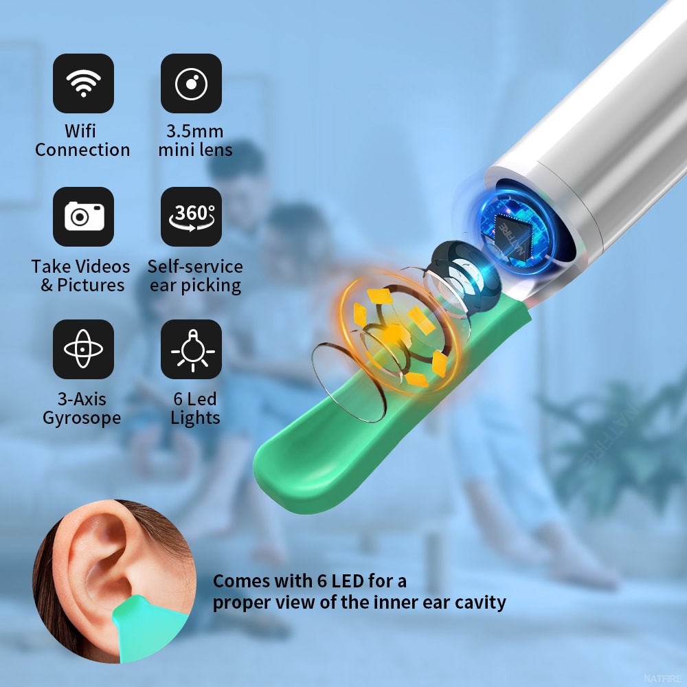 Smart Wireless Ear Cleaner With Camera HD Otoscope USB C Wax Removal Tool 1