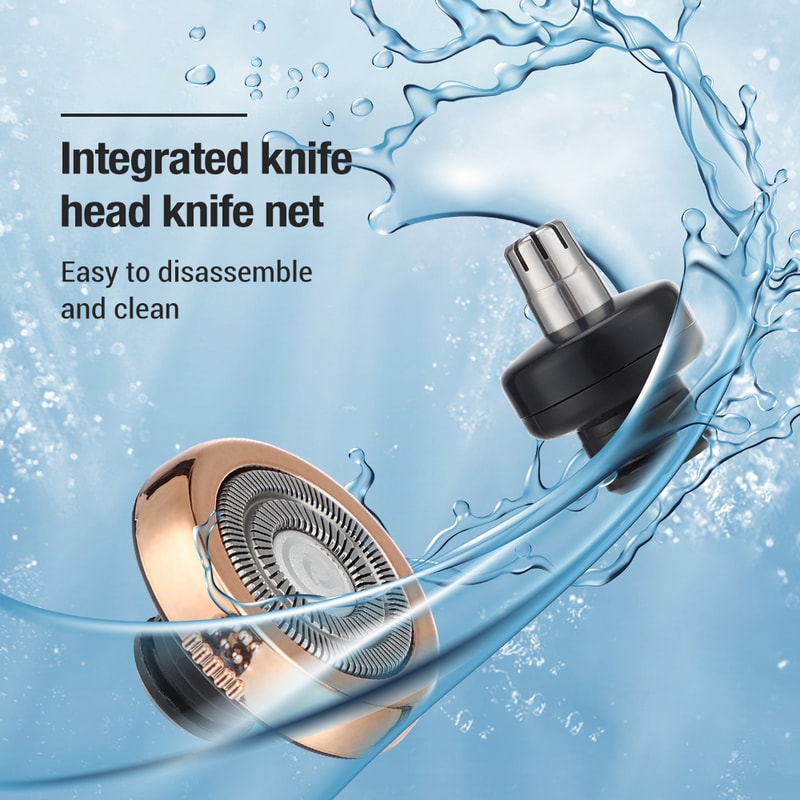 Compact Electric Travel Razor With Nose Trimmer USB C Waterproof Portable Shaver 3