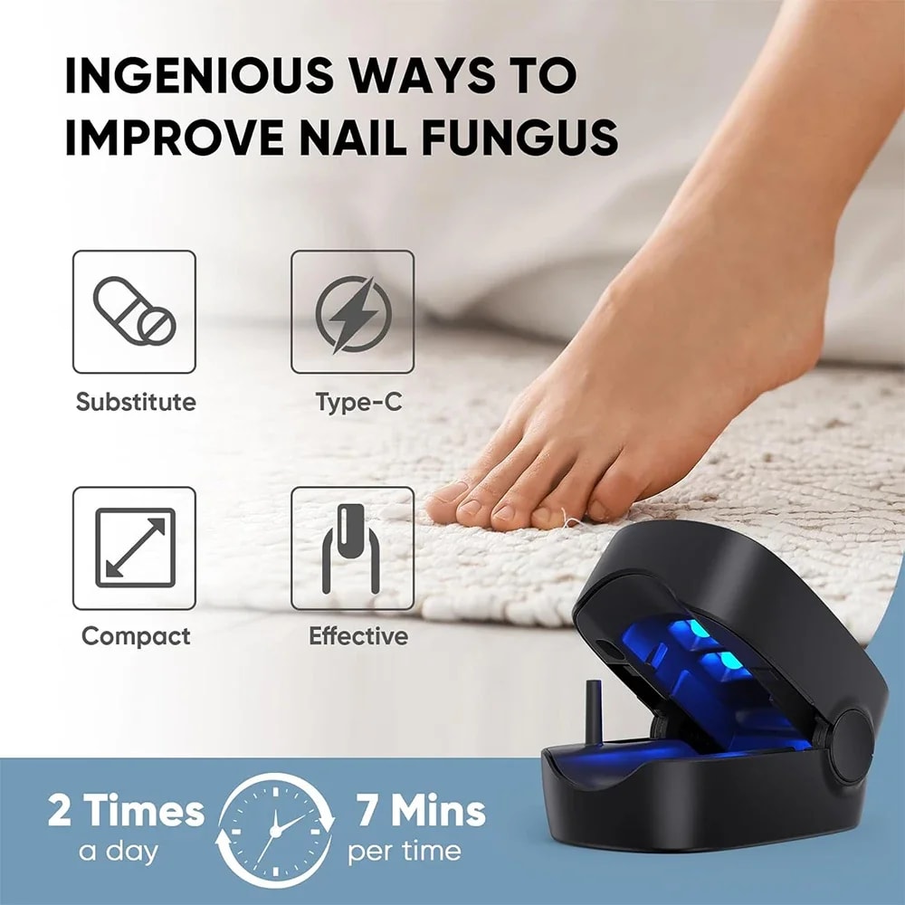 Laser Nail Fungus Treatment Device With Blue Light Therapy USB Rechargeable Onychomycosis Care 5