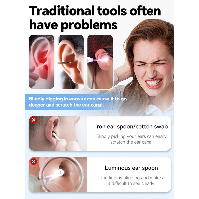 Smart HD Ear Cleaner Camera With LED Light Visual Earwax Removal Tool 1