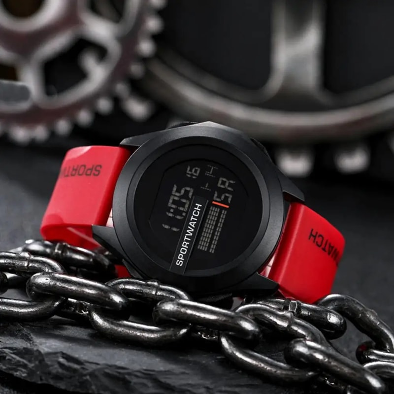 Rugged Waterproof LED Digital Sports Watch for Men Fitness Alarm Chrono