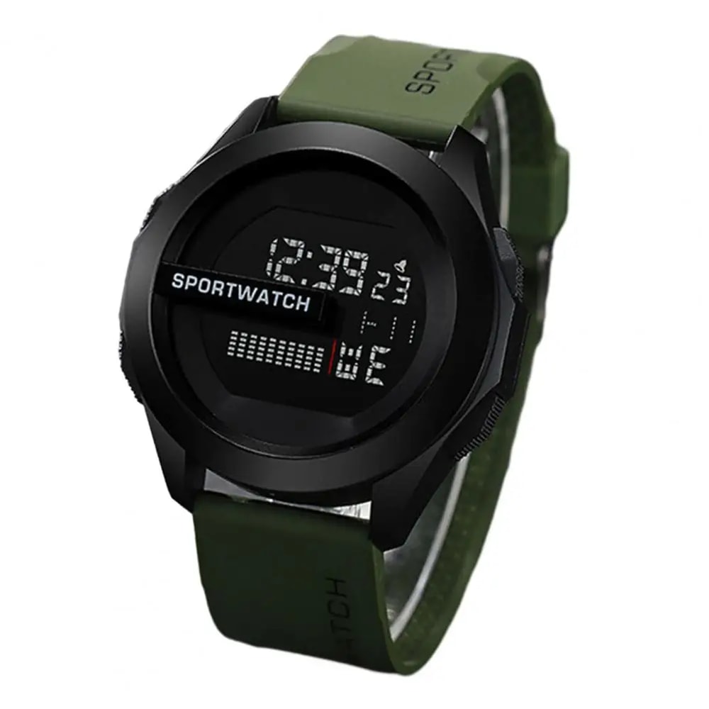 Rugged Waterproof LED Digital Sports Watch for Men Fitness Alarm Chrono