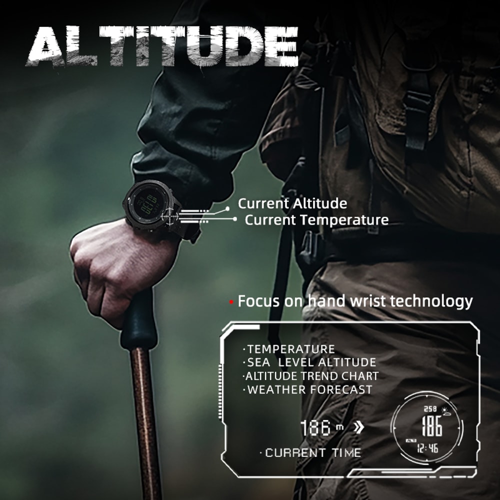 North Edge Apache Outdoor Digital Watch with Altimeter Barometer Compass