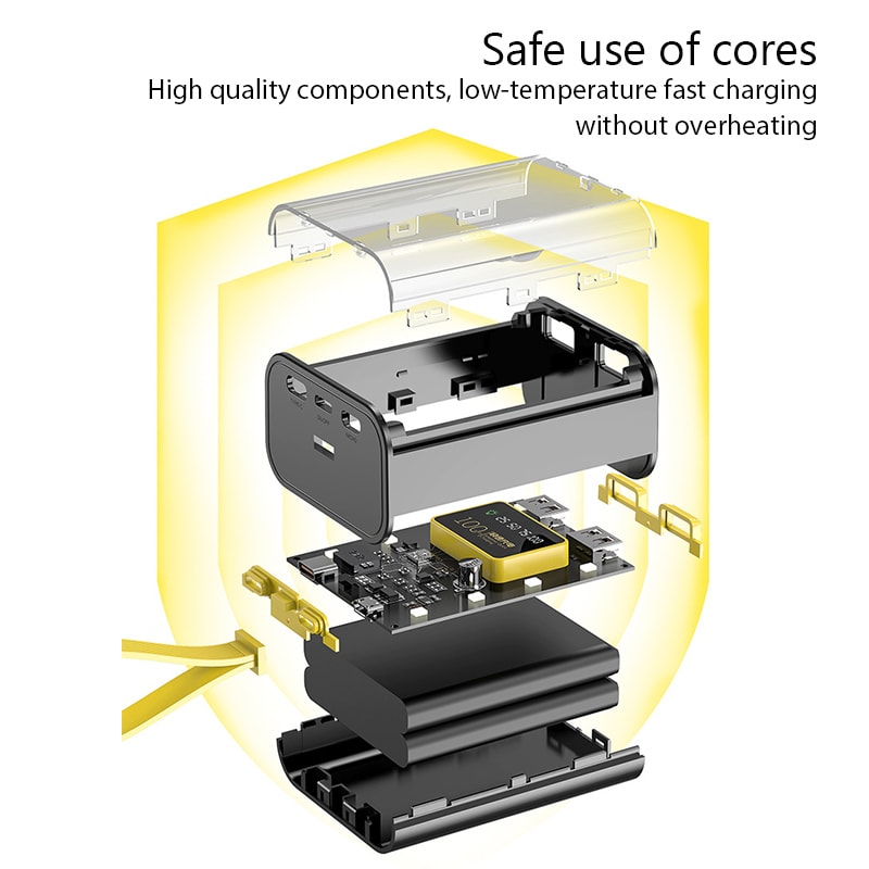DIY Power Bank Case with LED Light Dual USB Fast Charge Battery Charger Box