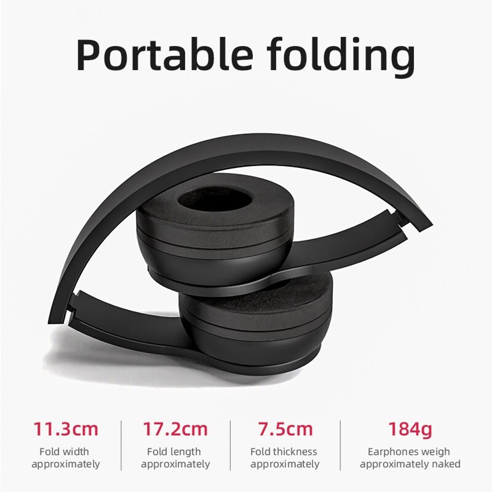 Foldable Wireless Bluetooth Headphones With Deep Bass Stereo For Music Gaming Kids 2