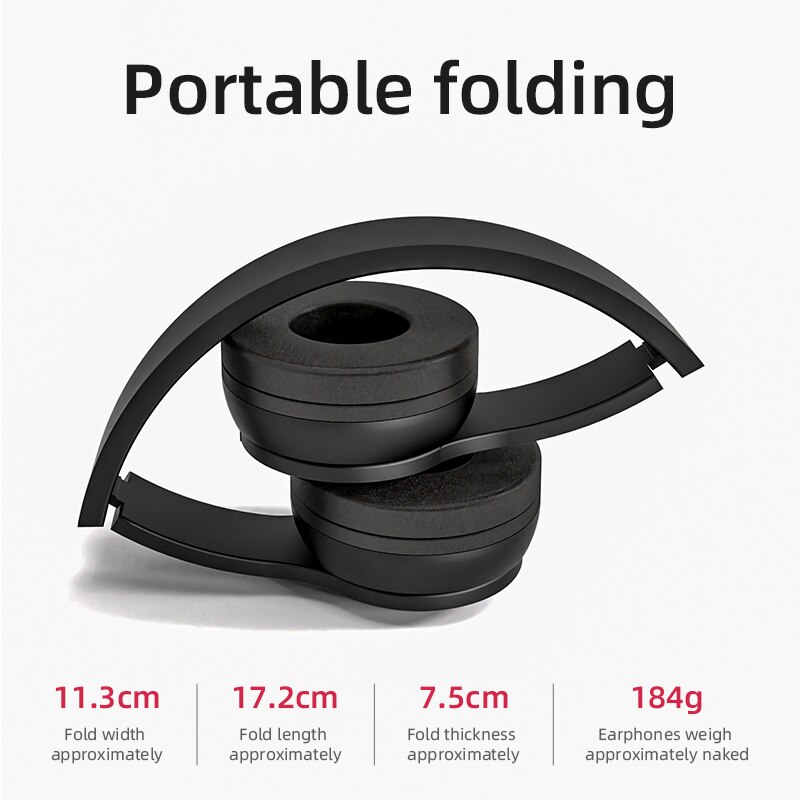 Foldable Wireless Bluetooth Headphones With Deep Bass Stereo For Music Gaming Kids 2