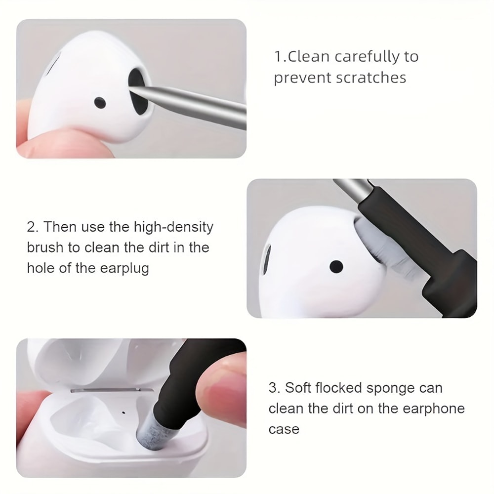 Premium AirPods Cleaning Kit Pen Multi Tool for Earbuds and Bluetooth Earphone Care