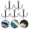 High Carbon Steel Treble Fishing Hooks Set Ultra Sharp Round Bend Bass Fishing Hooks