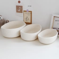 nordic cotton rope storage basket organizer for desk and home clutter