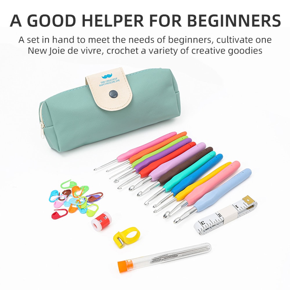 Ergonomic Crochet Hook Set Extra Long Kit With Soft Grip Crochet Needles For Beginners Pros 1