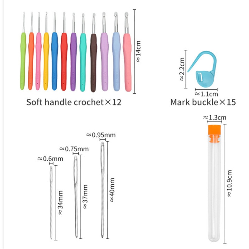 Ergonomic Crochet Hook Set Extra Long Kit With Soft Grip Crochet Needles For Beginners Pros 4
