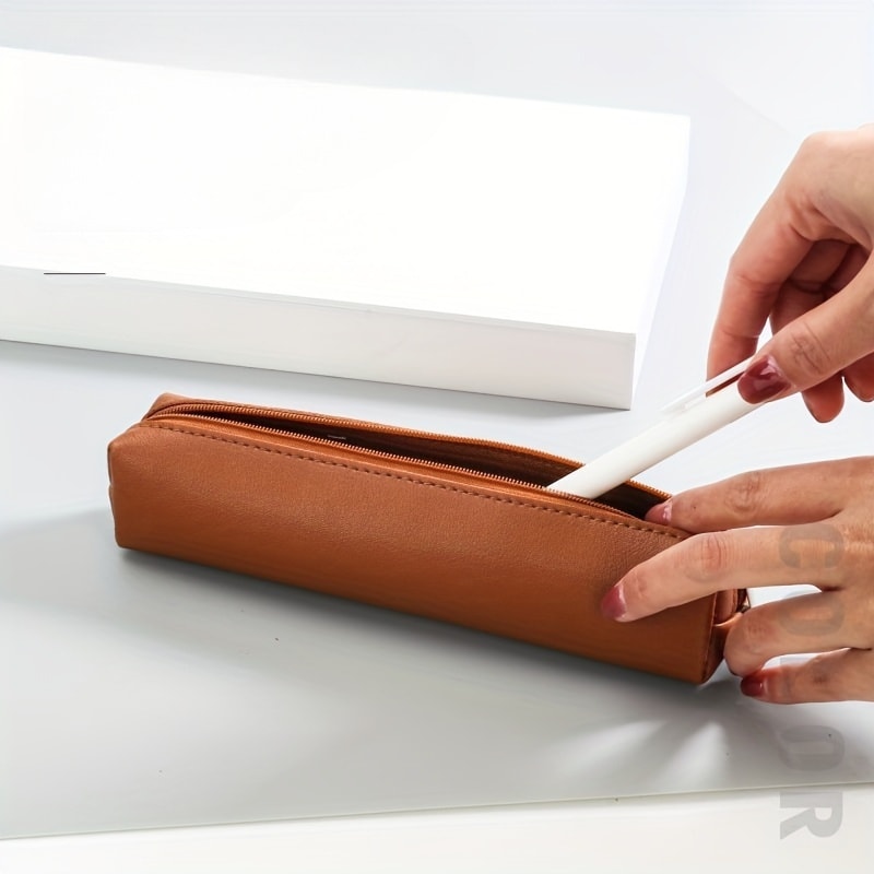 Mini Faux Leather Makeup Pencil Case Portable Cosmetic Organizer Pouch 2