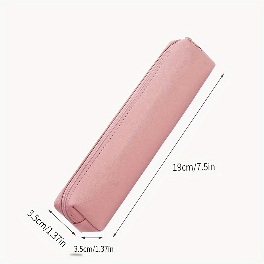 Mini Faux Leather Makeup Pencil Case Portable Cosmetic Organizer Pouch 3