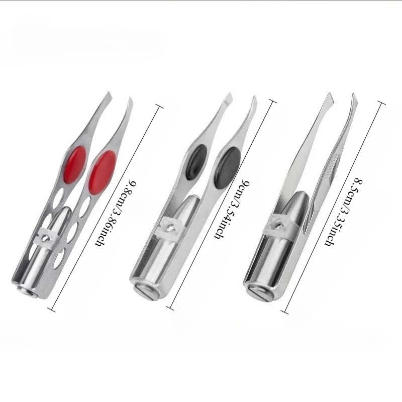 LED Precision Eyebrow Tweezer with Light Portable Stainless Steel Hair Remover