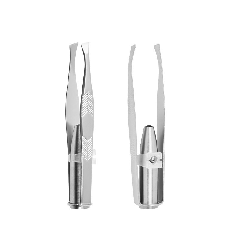 LED Precision Eyebrow Tweezer with Light Portable Stainless Steel Hair Remover