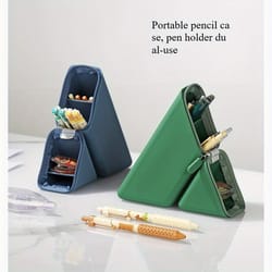 foldable silicone pen holder expandable pencil holder organizer for desk storage