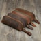 Vintage Leather Pencil Case Organizer Zipper Pouch for Pens Glasses Stationery