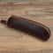 Vintage Leather Pencil Case Organizer Zipper Pouch for Pens Glasses Stationery