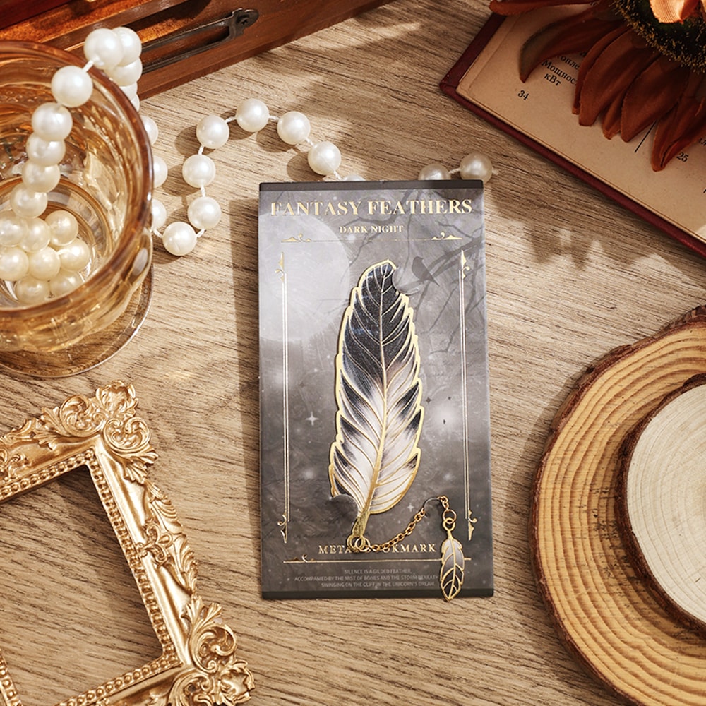 Vintage Feather Metal Bookmark With Chain Elegant Feather Bookmark Gift For Readers 6