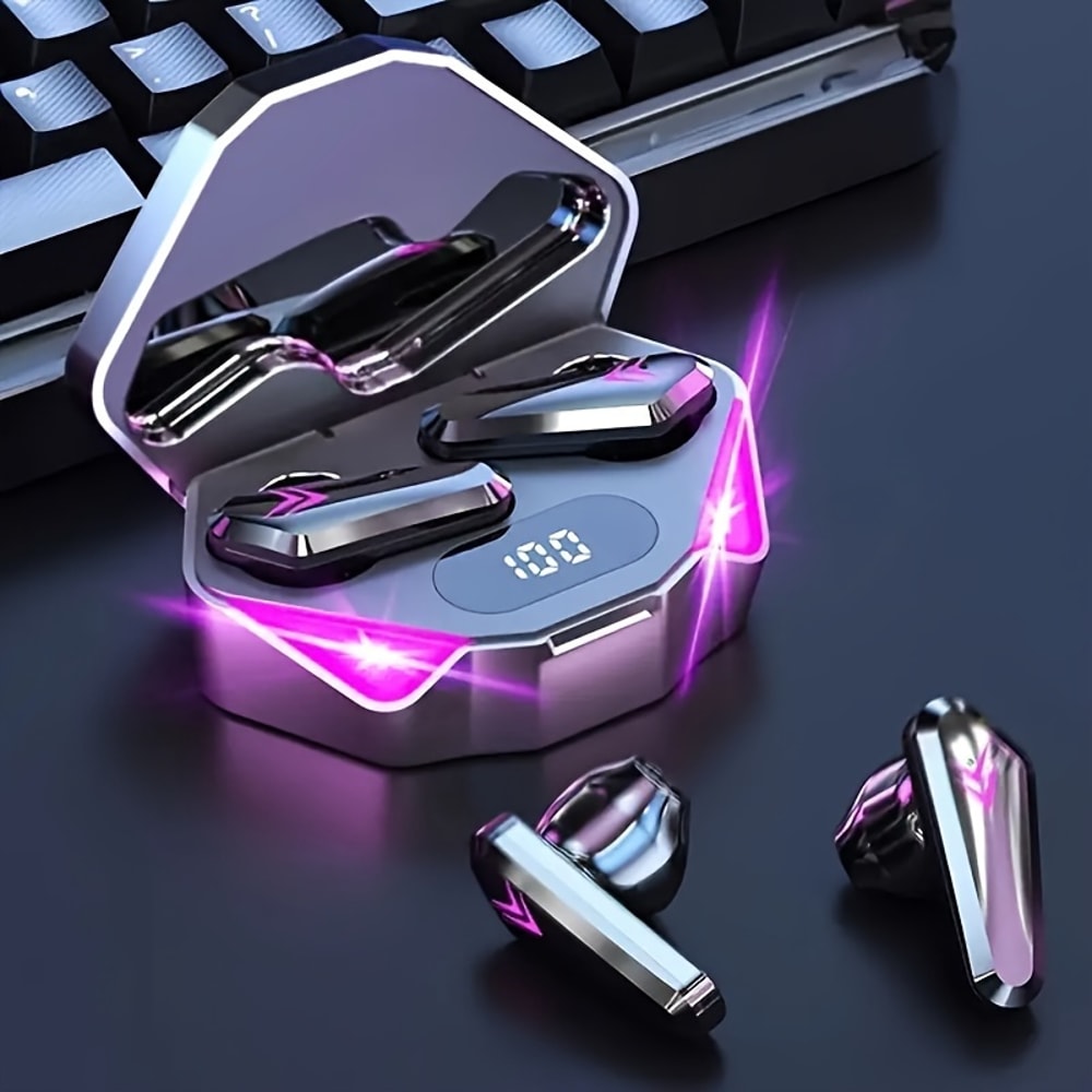 Wireless Gaming Earbuds with LED Display & Noise Cancelling Mic