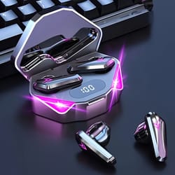 wireless gaming earbuds with led display & noise cancelling mic