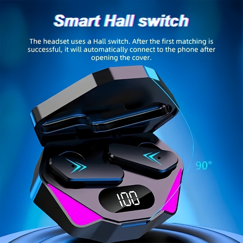 Wireless Gaming Earbuds with LED Display & Noise Cancelling Mic