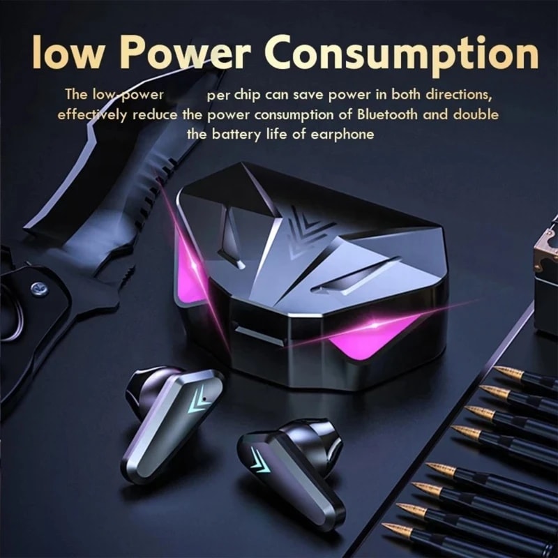 Wireless Gaming Earbuds with LED Display & Noise Cancelling Mic