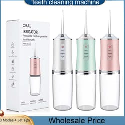 portable cordless water flosser usb rechargeable oral irrigator with tips & cleaning modes