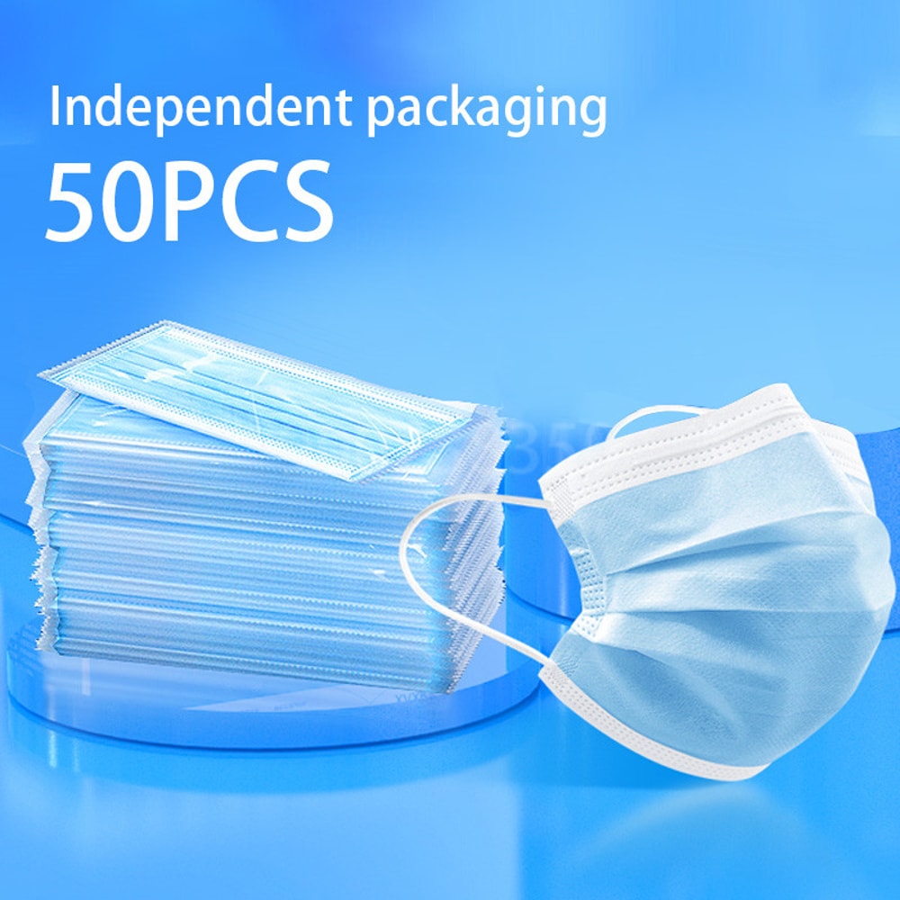 Disposable Face Masks Bulk Pack With Meltblown Filter Breathable Protective Mask For Adults 7