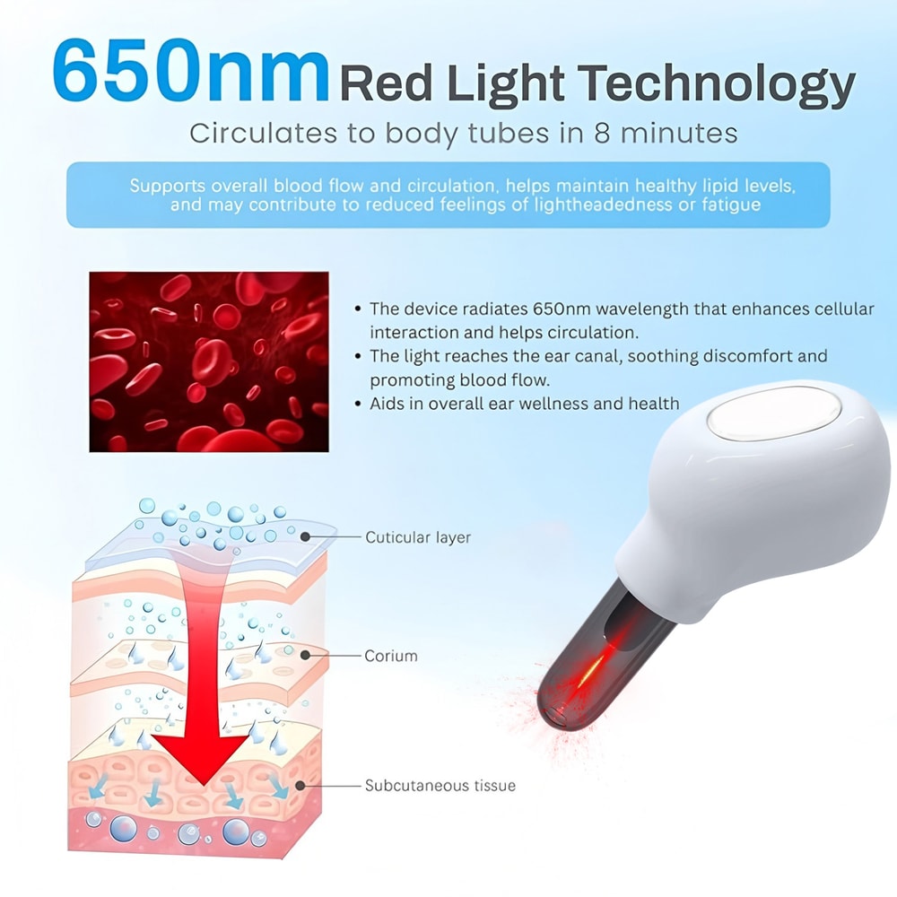 Red Light Therapy Ear Device For Tinnitus Relief And Ear Care 4