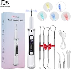 ultrasonic tooth cleaner with led light level dental scaler for plaque & tartar removal