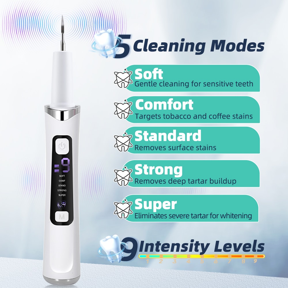 Ultrasonic Tooth Cleaner With LED Light Level Dental Scaler For Plaque Tartar Removal 2