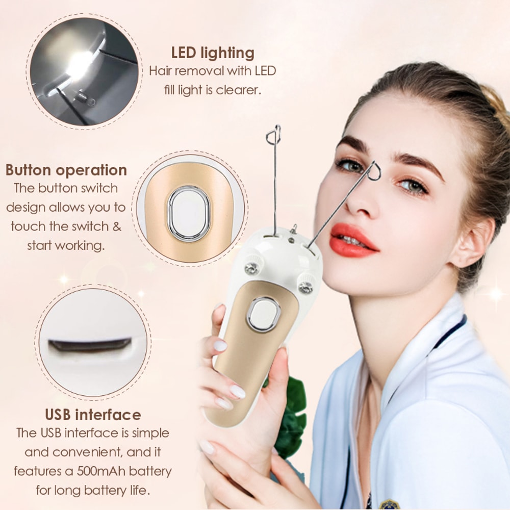SilkGlide Electric Threading Epilator for Face & Body Hair Removal