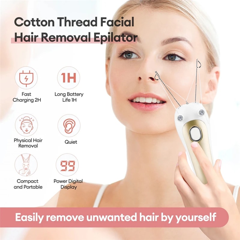 SilkGlide Electric Threading Epilator for Face & Body Hair Removal