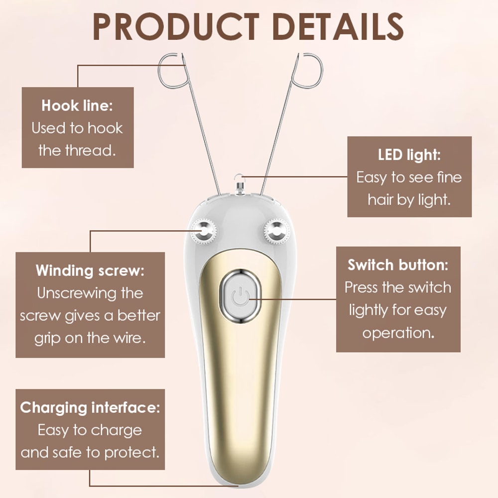 SilkGlide Electric Threading Epilator for Face & Body Hair Removal
