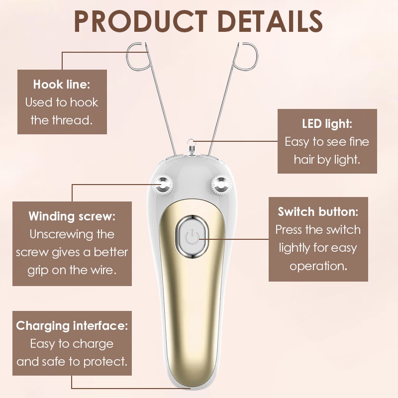SilkGlide Electric Threading Epilator for Face & Body Hair Removal