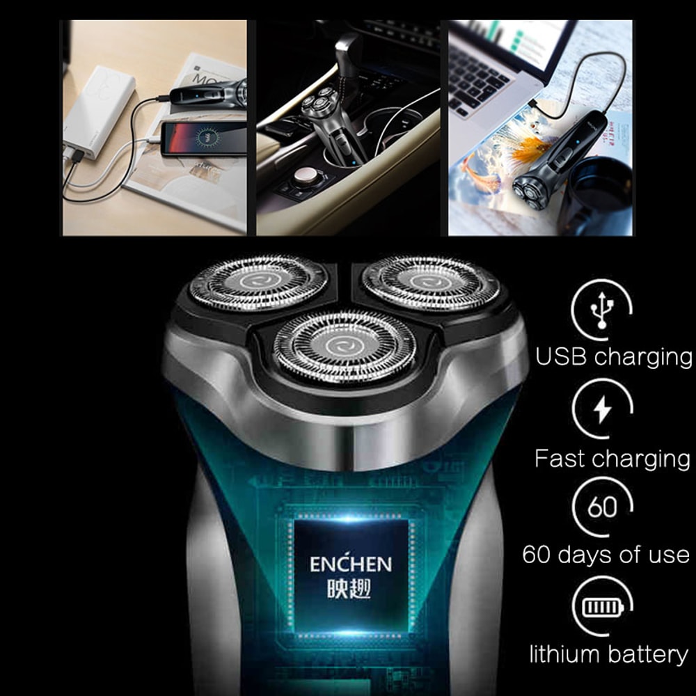 Blackstone Floating Electric Shaver Rechargeable Waterproof Beard Trimmer For Men 3