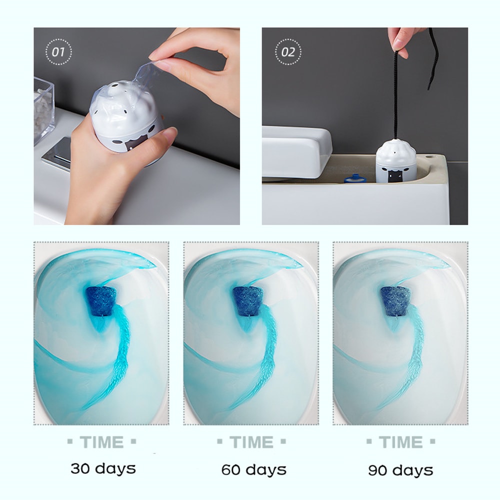 Automatic Toilet Bowl Cleaner Tablets Flush Activated Deodorizer For Fresh Odor Free Bathrooms 2