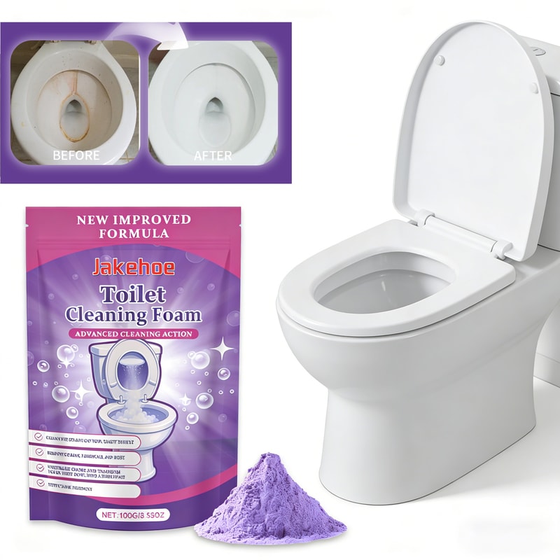 PowerFoam Toilet Bowl Cleaner Powder Deep Cleaning Descaler Deodorizer 0