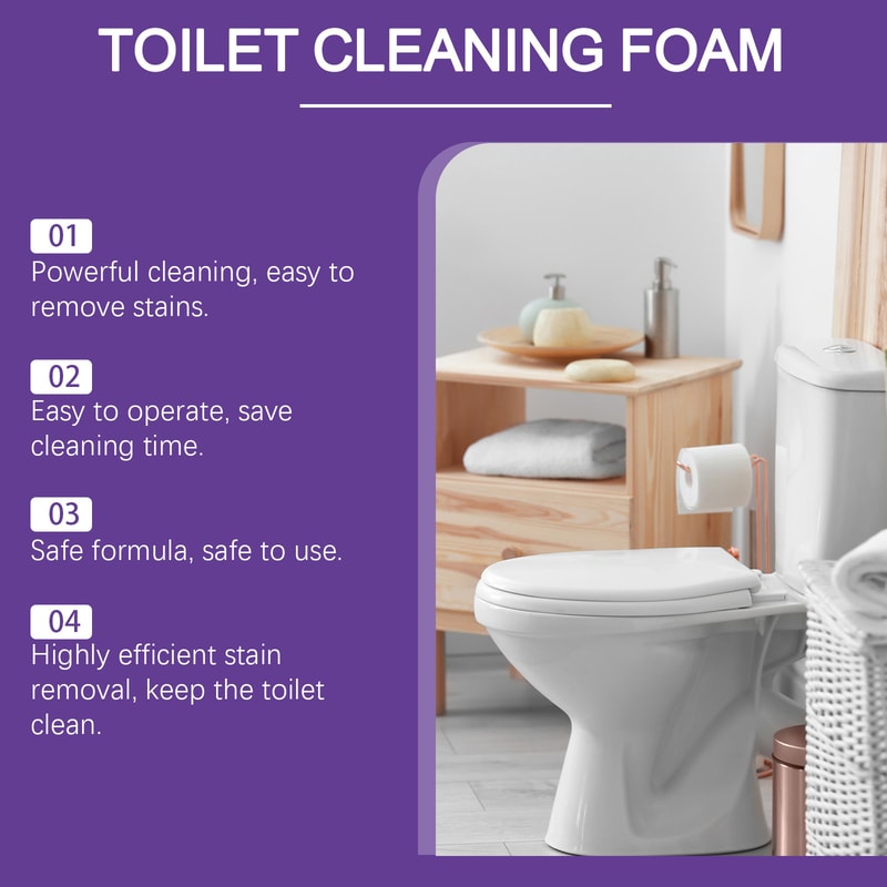 PowerFoam Toilet Bowl Cleaner Powder Deep Cleaning Descaler Deodorizer 2