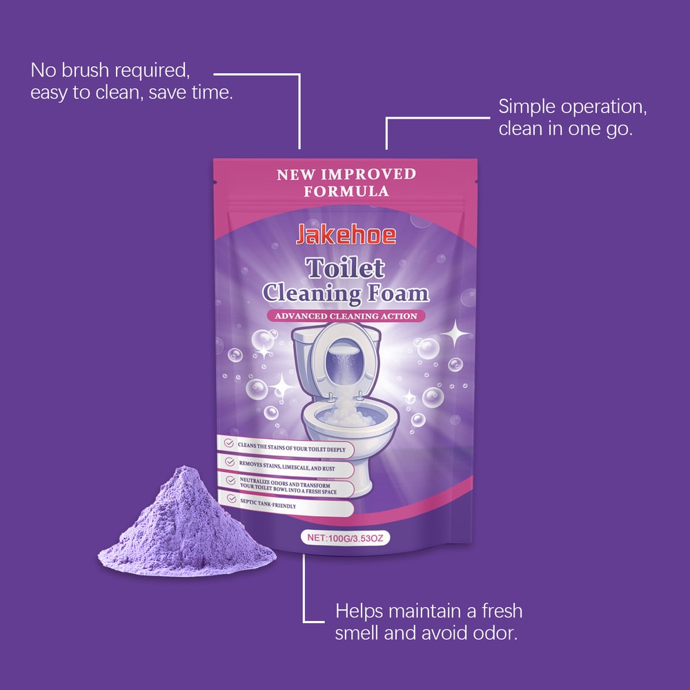 PowerFoam Toilet Bowl Cleaner Powder Deep Cleaning Descaler Deodorizer 5