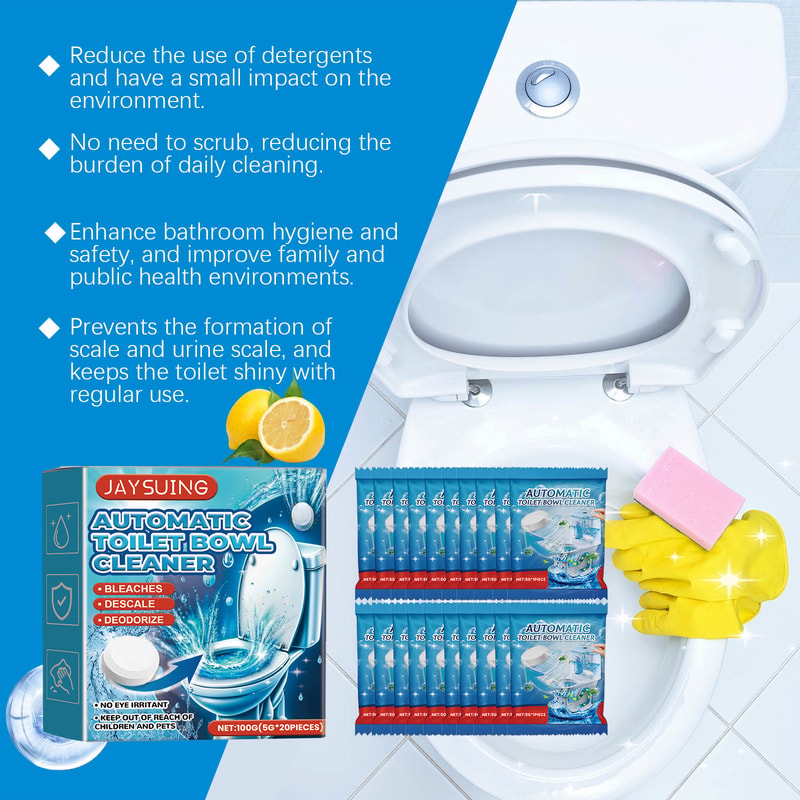 Deep Clean Toilet Bowl Cleaner Tablets Odor Eliminator Descaling Tablets Pack 2