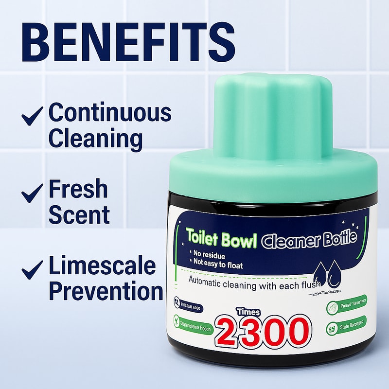 FreshFlush Toilet Tank Cleaner Bottle Long Lasting Blue Water Deodorizer 4
