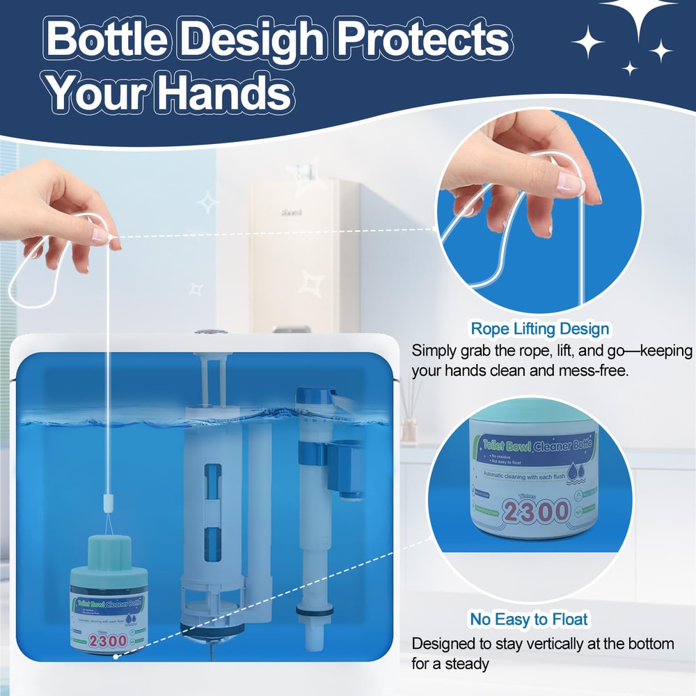 Automatic Blue Toilet Bowl Cleaner Tablets Long Lasting Fresh Septic Safe Cleaning System 3